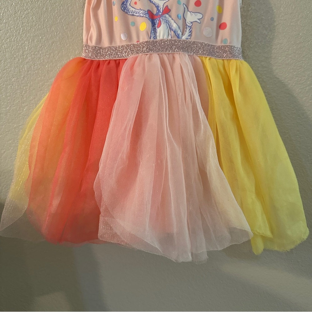 Dr. Seuss Cat in the Hat Kids Costume Dress - Red, Pink, Yellow - Picture 4 of 7